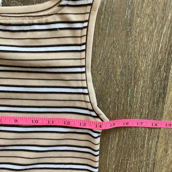 Energie Striped Size S Velour Mini Dress - Picture 6 of 8